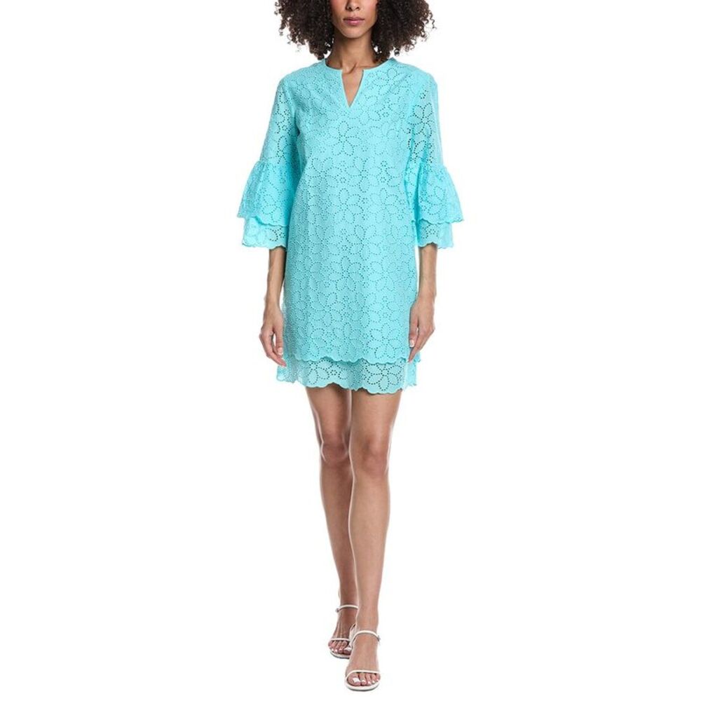 Tyler Böe Womens  Christina Eyelet Mini Dress, Blue